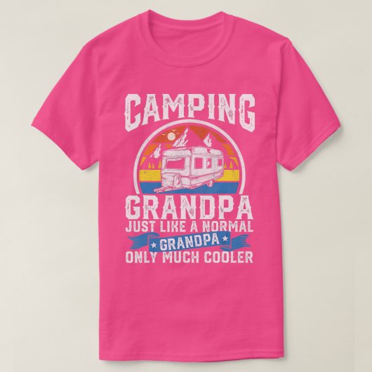 Mannen Camping Grandpa Funny Camper RV Retro Papa T-shirt (Design voorkant)