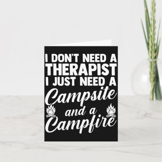 Mannen camping kampvuur kamperen leven bos kampeer kaart (Voorkant)