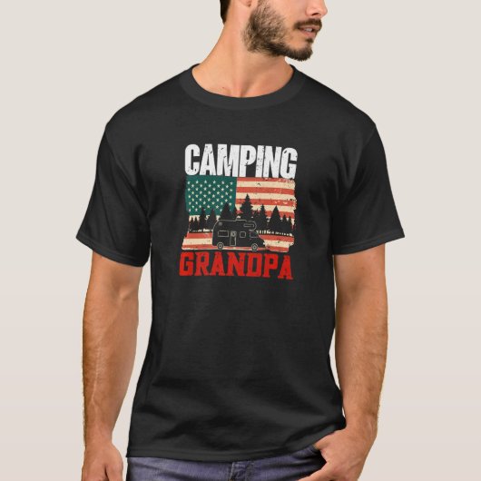 Mannen Camping Opa Camper Caravan Camping 7 T-shirt (Voorkant)