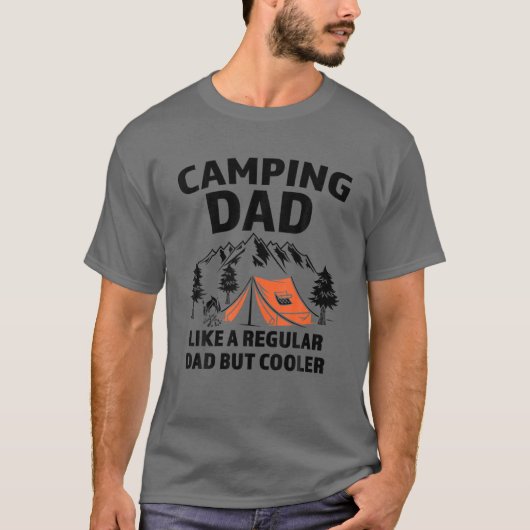 Mannen Camping Papa als een gewone pap T-shirt (Voorkant)