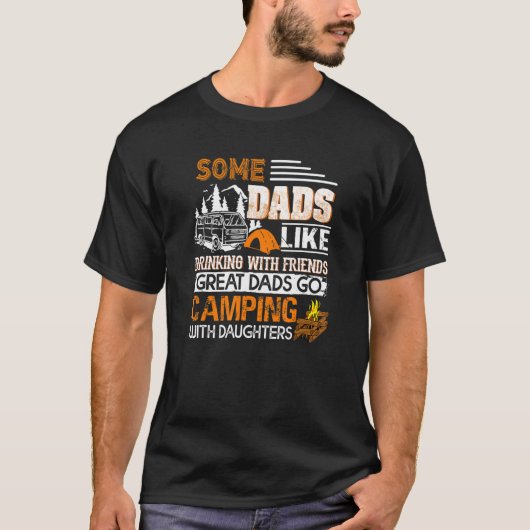 Mannen Camping Papa Papa Papa Pappa T-shirt (Voorkant)