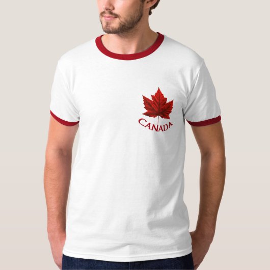 Mannen Canada T-Shirt Canada Flag Maple Leaf Shirt (Voorkant)