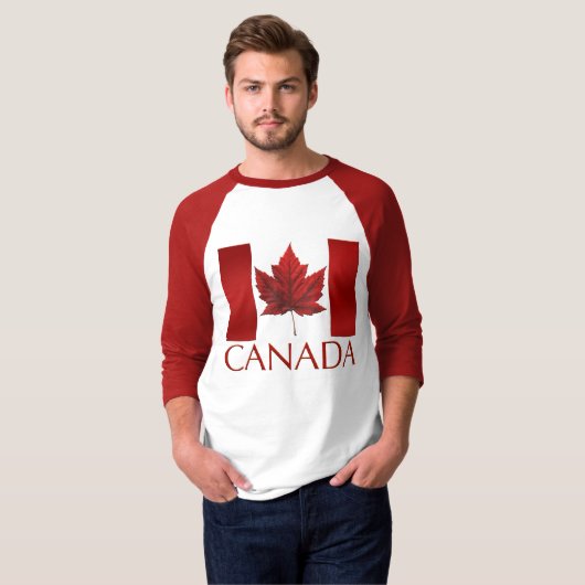 Mannen Canada Vlag Baseball Jersey Souvenir Shirt (Voorkant volledig)
