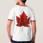 Mannen Canada Vlag Ringer T-shirt Souvenir Shirt (Achterkant)
