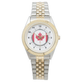 Mannen Canada vlag Two-Tone armband horloge