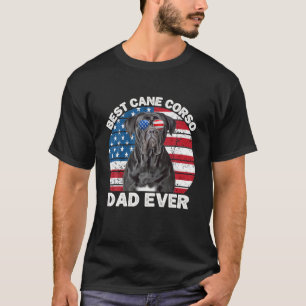 Mannen Cane Corso Papa Amerikaanse vlag Patriottis T-shirt