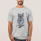 Mannen Canvas Fied Burnout Owl T-Shirt (Voorkant)