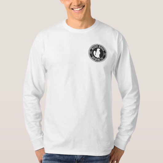 Mannen Canvas Henley Long Sleeve Shirt, White T-shirt (Voorkant)