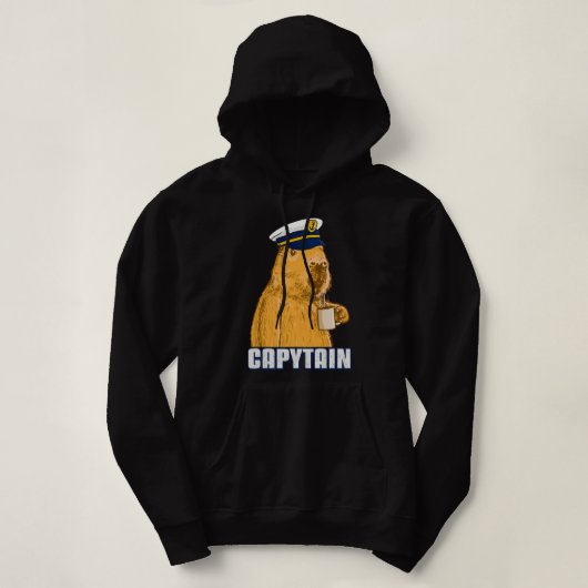 Mannen capibara bootkapitein hoodie (Design voorkant)