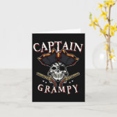 Mannen Captain Grampy Pirate Pet en Skull Boating Kaart (Gele Bloem)