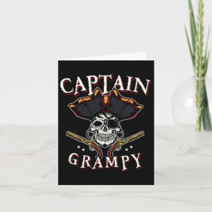 Mannen Captain Grampy Pirate Pet en Skull Boating  Kaart