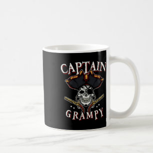 Mannen Captain Grampy Pirate Pet en Skull Boating  Koffiemok