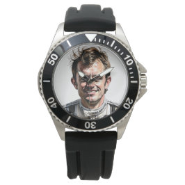 Mannen Car Racer RVS Horloge