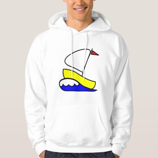 Mannen Cartoon Sail Boat Sweater (Voorkant)