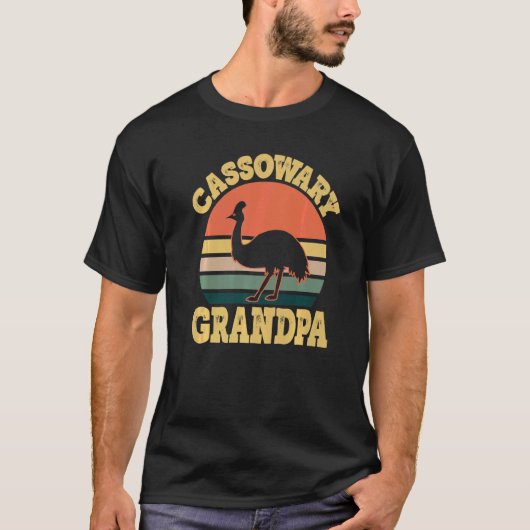 Mannen Cassowary Grandpa Cute Cassowary Family Par T-shirt (Voorkant)