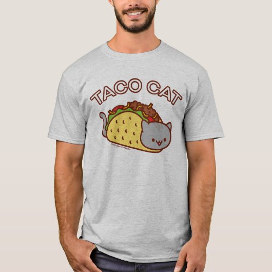 Mannen Cat T-Shirt - "TACO CAT" (Voorkant)