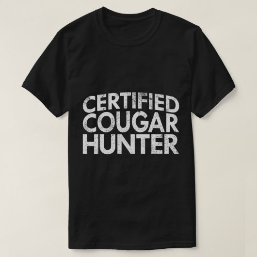 Mannen Certified Cougar Hunter - Funny Mannen Coug T-shirt (Design voorkant)