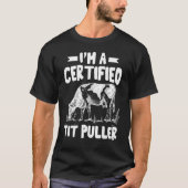 Mannen Certified Tit Puller Cute Koeien Animal Gra T-shirt (Voorkant)