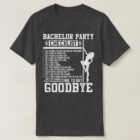 Mannen checklist van bachelor Groom Groomsmen Wedd T-shirt (Design voorkant)