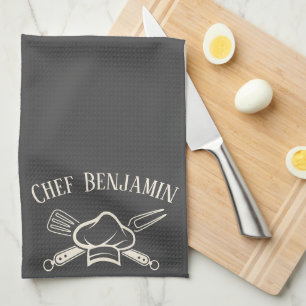 Mannen Chef Aangepaste Naam Koken Schort Theedoek