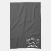 Mannen Chef Aangepaste Naam Koken Schort Theedoek (Verticaal)