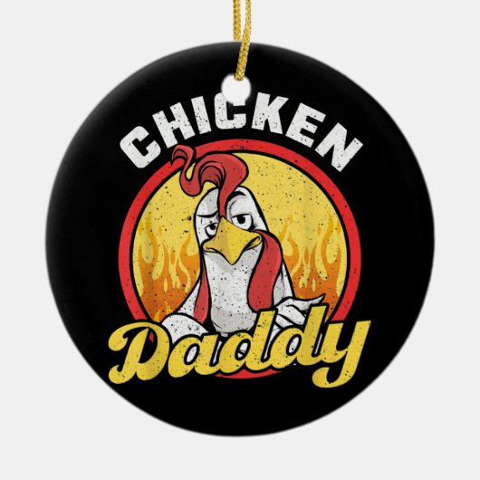Mannen Chicken Papa Keramisch Ornament (Voorkant)