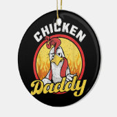 Mannen Chicken Papa Keramisch Ornament (Links)