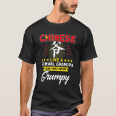 Mannen China Chinese opa Mannen Chinese vlag T-shirt (Voorkant)