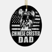 Mannen Chinese Crested Dad Cool  Retro Proud Keramisch Ornament (Rechts)