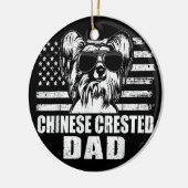 Mannen Chinese Crested Dad Cool  Retro Proud Keramisch Ornament (Links)