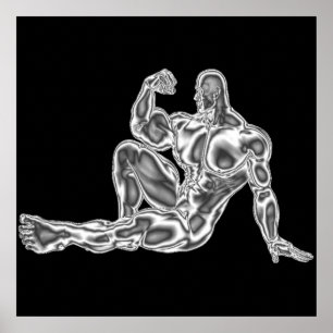 Mannen Chrome Bodybuilder Poster