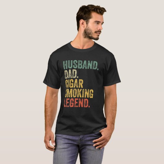 Mannen cigar Husband Pap Legend Funny Cigar Lover  T-shirt (Voorkant volledig)