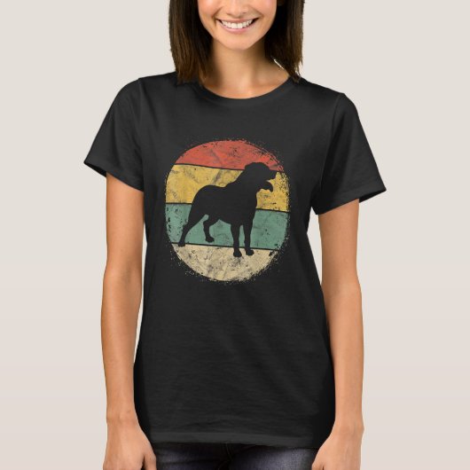 Mannen Circulaire Retro Rottweiler Eigenaar Rottie T-shirt (Voorkant)