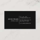 Mannen Classic Bow Stropdas Logo - Blauw en Wit Visitekaartje (Achterkant)