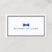 Mannen Classic Bow Stropdas Logo - Blauw en Wit Visitekaartje (Voorkant)