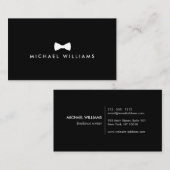 Mannen Classic Bow Stropdas Logo - Wit en Zwart Visitekaartje (Voorkant / Achterkant)