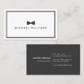 Mannen Classic Bow Stropdas Logo - Zwart en Wit Visitekaartje (Voorkant / Achterkant)