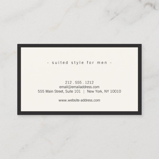 Mannen Classic Bow Stropdas Logo Zwart/Ivoor Visitekaartje (Achterkant)