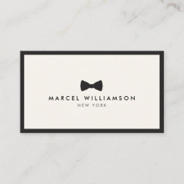 Mannen Classic Bow Stropdas Logo Zwart/Ivoor Visitekaartje