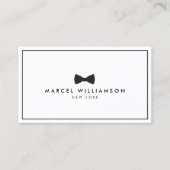 Mannen Classic Bow Stropdas Logo zwart/wit Visitekaartje (Voorkant)