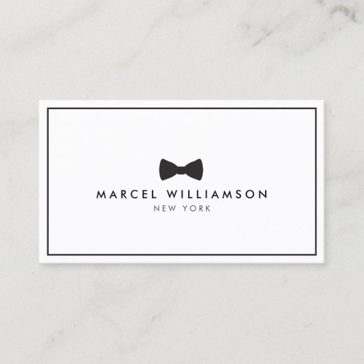 Mannen Classic Bow Stropdas Logo zwart/wit Visitekaartje (Voorkant)