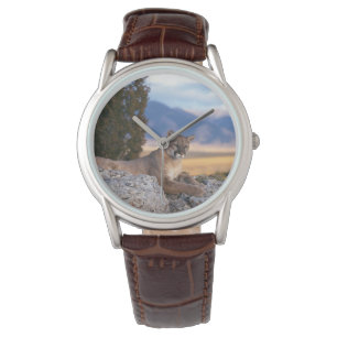 Mannen Classic Horloge/Wildlife Mountain Lion Horloge