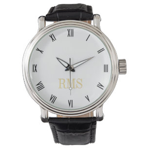 Mannen Classic Look Monogram Initialen Horloge