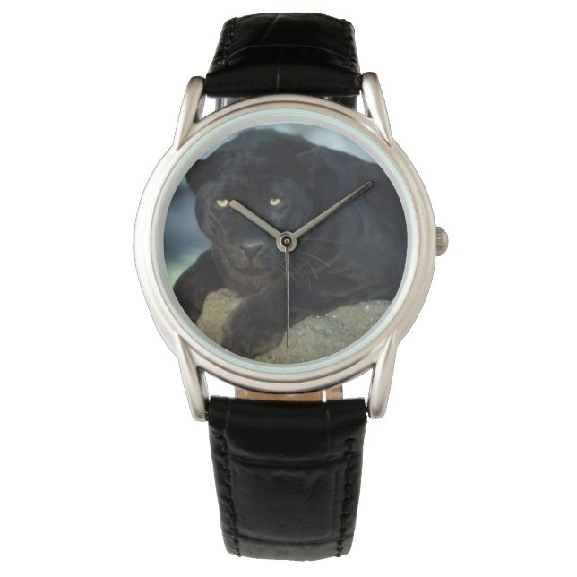 Mannen Classic Watch/Wilde Life Black Cat Horloge (Voorkant)