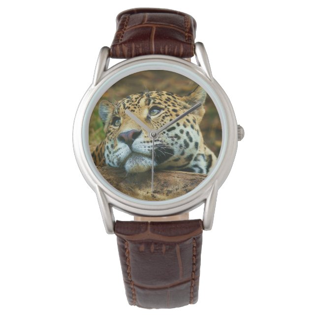 Mannen Classic Watch/Wildlife Leopard Horloge (Voorkant)