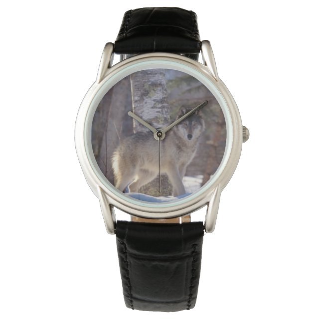 Mannen Classic Watch/Wildlife Wolf Horloge (Voorkant)