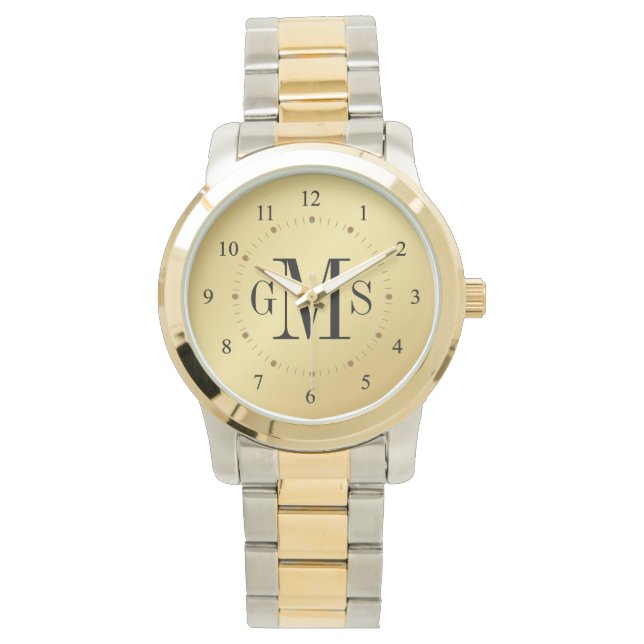 Mannen Classy Personalized Monogram Watch Horloge (Voorkant)