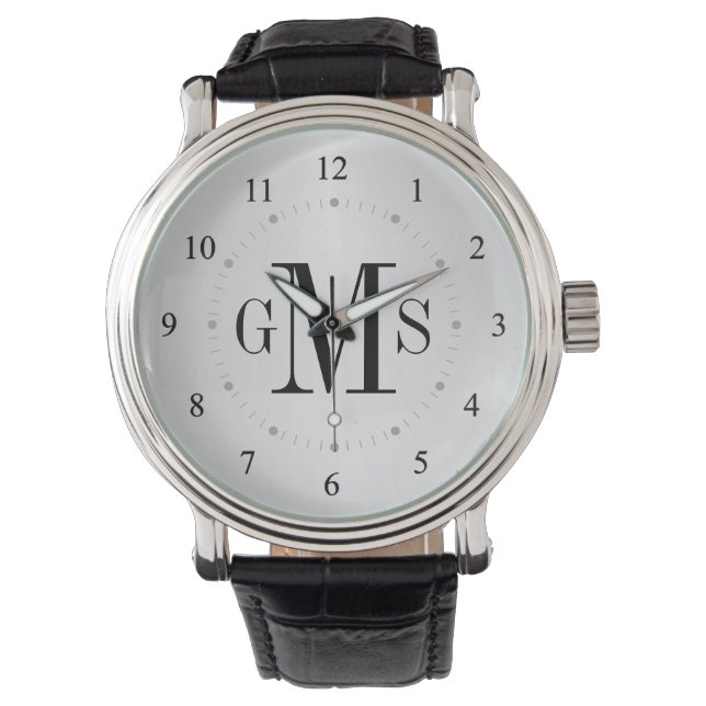 Mannen Classy Personalized Monogram Watch Horloge (Voorkant)