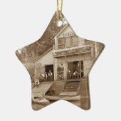 mannen Club Fox River Club van 1880 Vist Elgin Keramisch Ornament (Links)