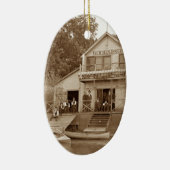 mannen Club Fox River Club van 1880 Vist Elgin Keramisch Ornament (Rechts)